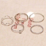 韩国新款波浪五件套套装个性时尚戒指5件套细致食指关节戒尾戒女饰品