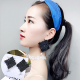 韩国气质流苏蕾丝珍珠长款耳环