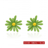 S925银针韩国小雏菊2020年新款潮气质简约花朵清新夏天网红耳钉