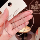 S925银针韩国夸张大圈圈简约设计感经典时尚细圈耳圈女