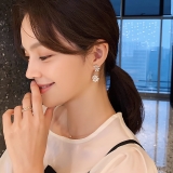 【真金电镀】S925银针韩国东大门大珍珠夸张复古个性简约网红气质耳环
