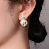 【真金电镀】S925银针韩国八芒星光荟萃耳环轻奢小众设计珍珠耳钉高级感耳饰女