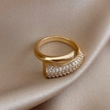 【真金电镀】韩国小众设计食指指环时尚个性冷淡风简约气质网红戒指女