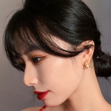 【真金电镀】S925银针韩国冷水风几何镶钻时尚高级气质耳环女