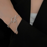 韩国OT形扣链条ins小众设计冷淡风复古百搭个性简约手环手饰