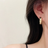 S925银针韩国个性复古潮流网红简约金属不规则冷淡风气质耳饰耳钉品