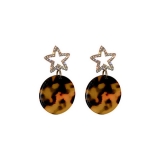 S925银针韩国镶钻星星复古大气时尚个性设计感耳钉耳饰女