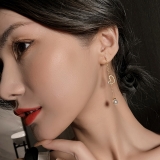 S925银针韩国珍珠长款爱心气质时尚网红个性耳钉耳线耳饰