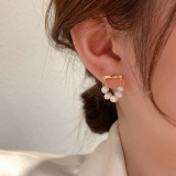 S925银针韩国东大门轻奢小众设计高级感珍珠圈耳钉耳饰
