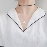 【真金电镀】韩国圆环轻奢小众设计感时尚高级感气质环保锁骨链