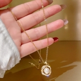 【真金电镀】韩国漩涡小珍珠高级感气质轻奢小众项女锁骨链