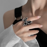 韩国蝴蝶开口可调时尚个性夸张小众设计高级感指环