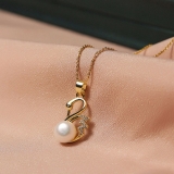韩国新款天然淡水珍珠小天鹅时尚流行锁骨链