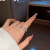 【真金电镀】韩国高级感水晶小众设计感高级2022年新款潮时尚个性戒指【环保】