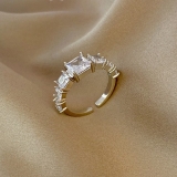 【真金电镀】韩国高级感水晶小众设计感高级2022年新款潮时尚个性戒指【环保】