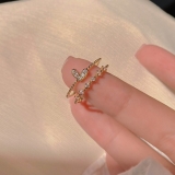 【真金电镀】韩国高级感轻奢满钻爱心小众设计新款时尚个性戒指【环保】