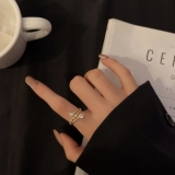 【真金电镀】韩国简约个性设计感爱心星星几何形戒指女网红同款食指戒