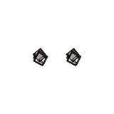 S925银针韩国极简气质轻奢复古黑色方形百搭冷淡风高级设计感耳钉耳饰