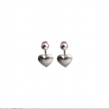 S925银针韩国磨砂爱心珍珠小众气质轻奢高级设计感耳钉耳饰