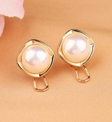 S925银针韩国圆形珍珠简约气质百搭小众高级设计感耳钉耳饰