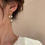 S925银针韩国流苏长款珍珠气质轻奢小众高级设计感耳钉耳饰