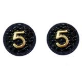 S925银针韩国黑色格纹5字几何复古时尚气质小众高级设计感耳钉耳饰