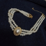 韩国法式优雅复古珍珠气质小众轻奢高级设计感锁骨项链