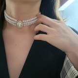 韩国法式优雅复古珍珠气质小众轻奢高级设计感锁骨项链