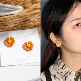 韩国新款925银针小雏菊花朵耳钉小清新耳饰气质少女心耳环女