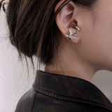 【真金电镀】S925银针韩国不规则镂空气质轻奢独特小众冷淡风高级设计感耳钉耳饰