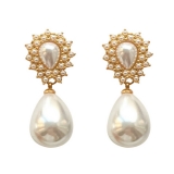 S925银针韩国椭圆珍珠品法式复古气质精致轻奢小众高级设计感耳钉耳饰