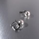 【真金电镀】S925银针韩国珍珠镶钻轻奢小众精致气质高级设计感耳扣耳饰