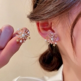 【真金电镀】韩国简约珍珠花朵星星烟花气质高级设计感耳钉耳环【环保】