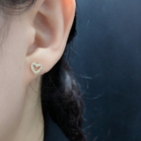 【真金电镀】韩国镶钻镂空心形个性气质轻奢高级设计感耳钉【环保】