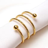 韩国简约金属磨砂弹簧两珠轻奢气质小众高级设计感戒指