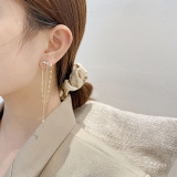 S925银针韩国精致流星满钻时尚甜美流苏百搭轻奢小众高级设计感耳钉耳饰