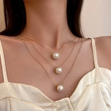 韩国复古多层珍珠项链女时尚简约网红个性气质设计感锁骨链项链