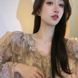 韩国简约珍珠少女清新甜美精致时尚高级设计感项链