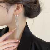 S925银针韩国长款流苏爱心女时尚气质轻奢小众高级设计感耳扣耳饰