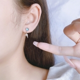 S925银针韩国蓝色泡沫鱼尾甜美清晰小众气质轻奢高级设计感耳钉耳饰
