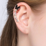 S925银针韩国简约蝴蝶镶钻现在气质轻奢高级设计感耳夹耳饰