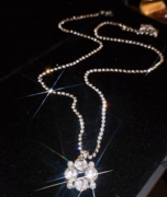韩国简约镶钻几何珍珠花朵法式时尚个性优雅百搭气质设计项链