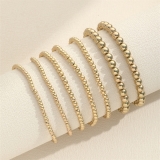 韩国简约欧美串珠金色珠子轻奢小众高级设计感手链7件套