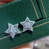 S925银针韩国简约镶钻五角星轻奢小众气质高级设计感耳钉耳饰