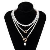 韩国简约气质巴洛克异形珍珠不规则链条轻奢小众气质高级设计感锁骨项链