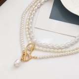韩国简约气质巴洛克异形珍珠不规则链条轻奢小众气质高级设计感锁骨项链