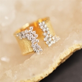 欧美ebay热销豪华锆石镀金色男女通用戒指婚礼聚会指环