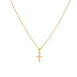 韩国简约气质欧美镶钻十字架小众轻奢高级设计感锁骨项链
