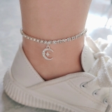 韩国简约精致镶钻星月百搭轻奢小众气质高级设计感脚链