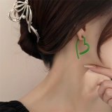 S925银针韩国简约爱心个性轻奢小众气质高级设计感耳钉耳饰